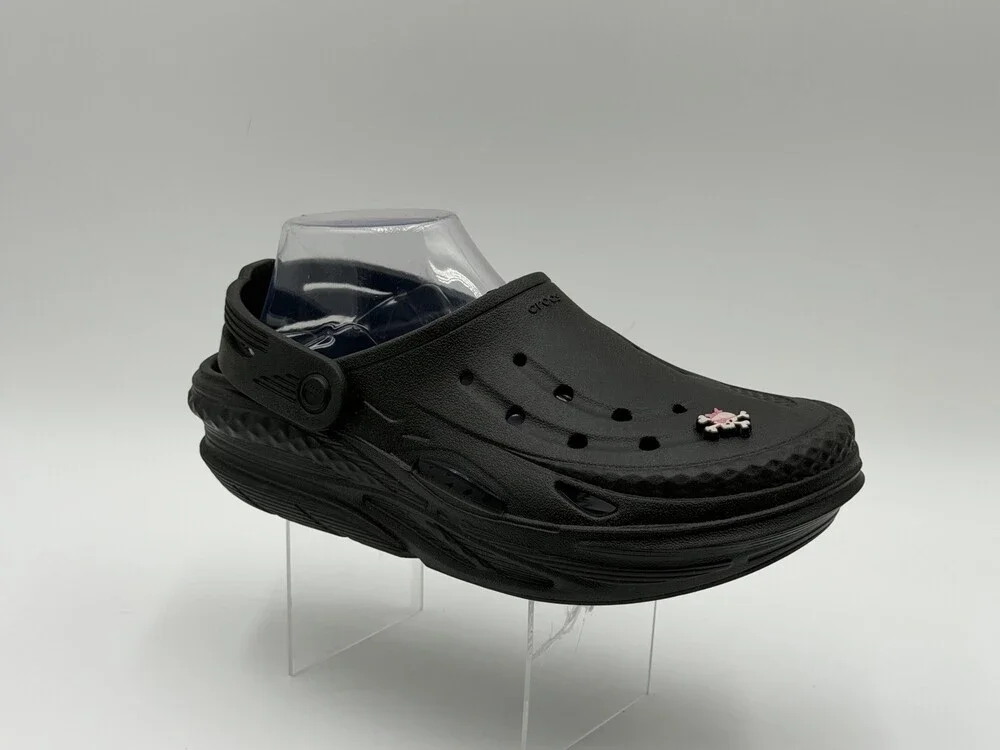 CROCS Off The Grid Clogs Sandals Men 6  Women 8 Black Slip On Shoes Strap